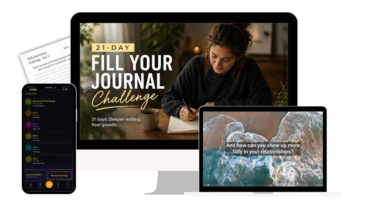 Mockup showing the 21-Day Fill Your Journal Challenge.